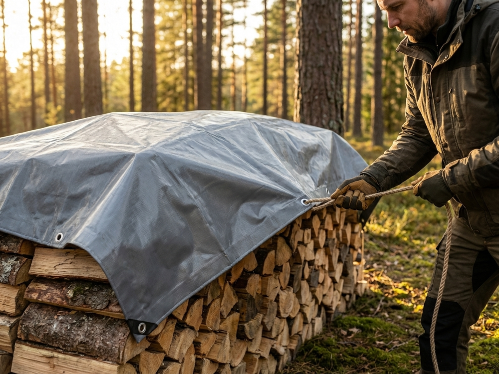 PVC Tarpaulin 2.5x2.5m Grey for Outdoor and Indoor Use - product detail