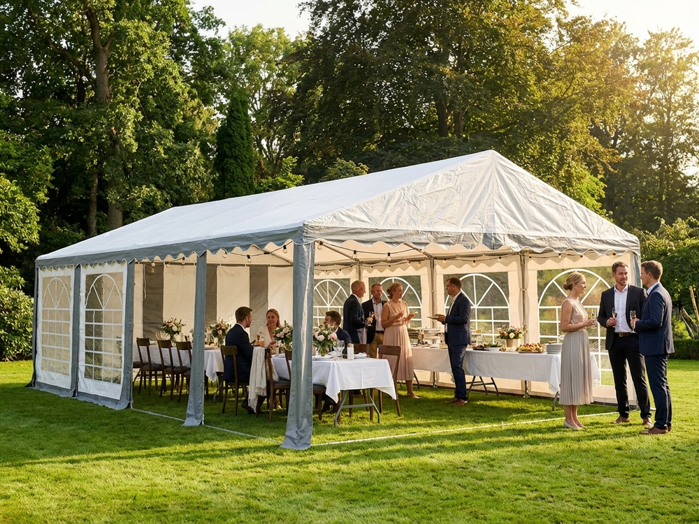 Marquee Tent 5x8 m Grey/White for Outdoor Events - view 3