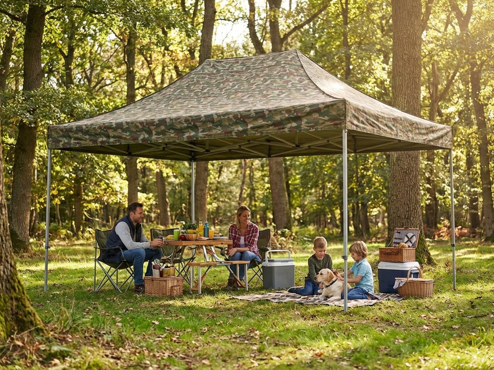 Pop up gazebo in camouflage design, 4x6m