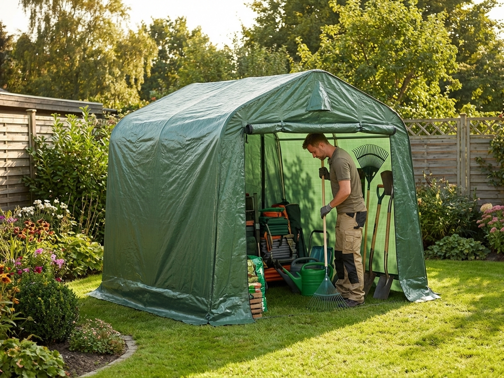 Storage Tent 2.4x2.4x2 m Green ? Outdoor Use