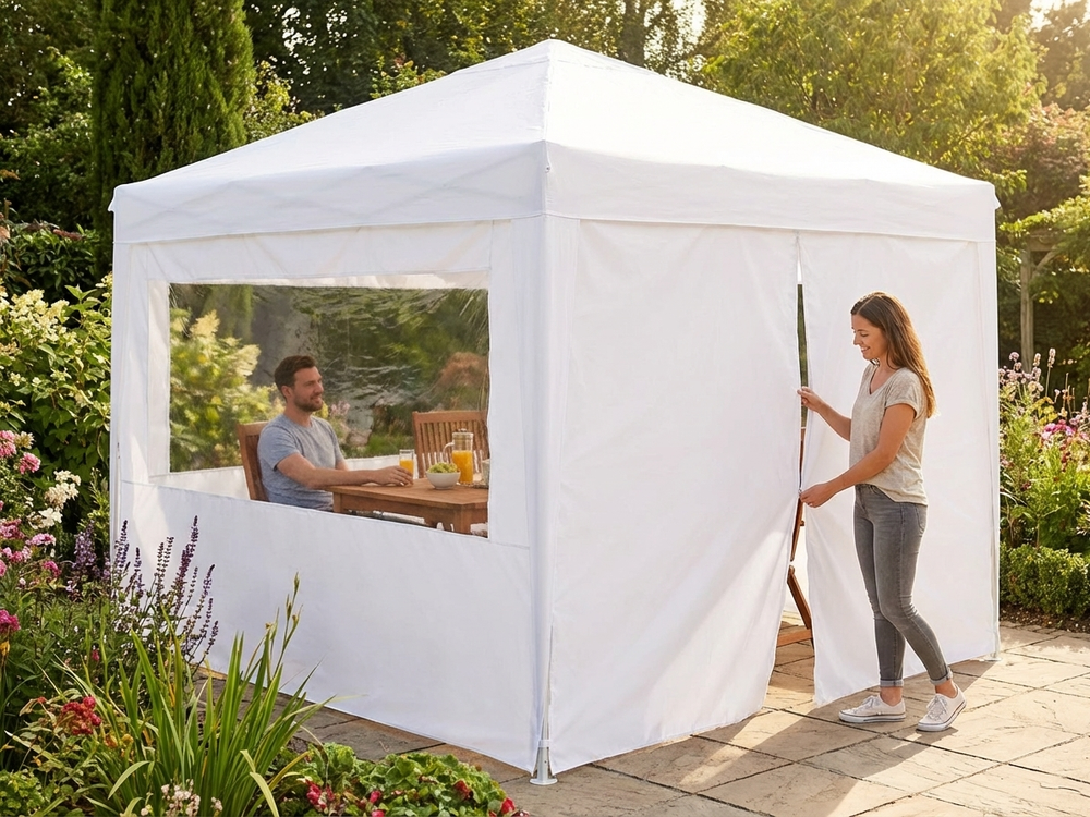 White gazebo sidewall kit 3x3m for outdoor use