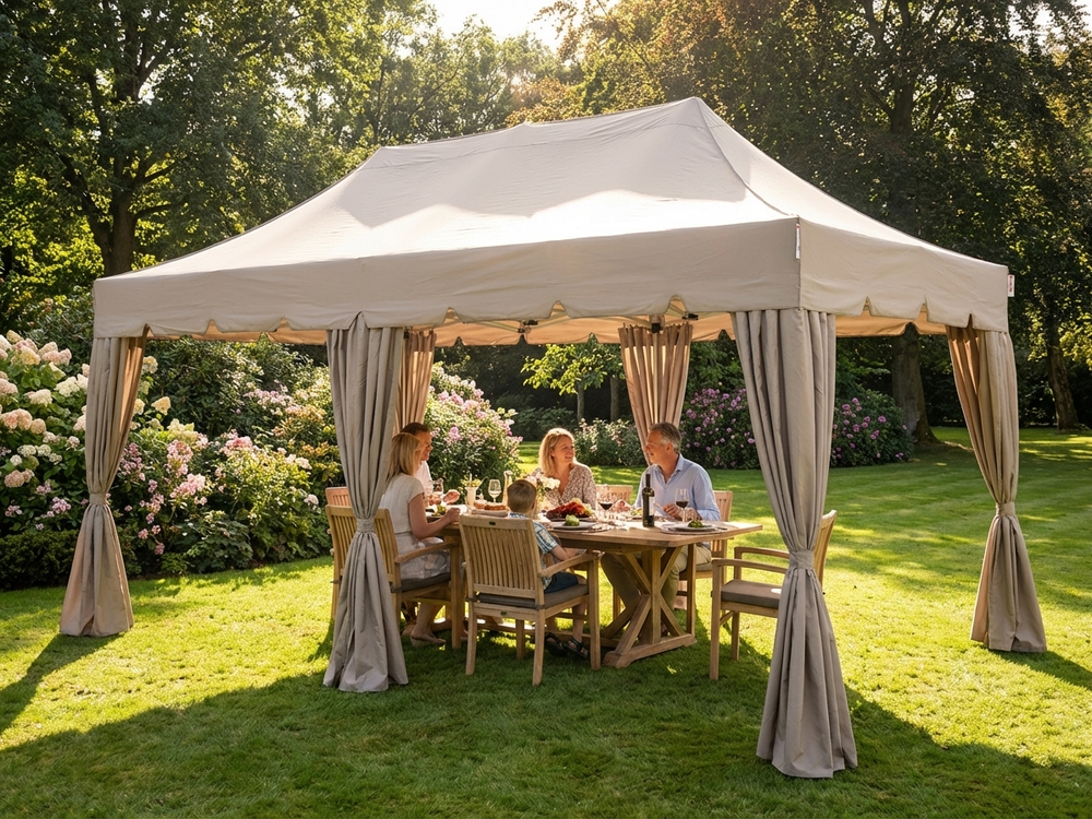 Pop Up Gazebo 3x6 m Latte with Steel Frame