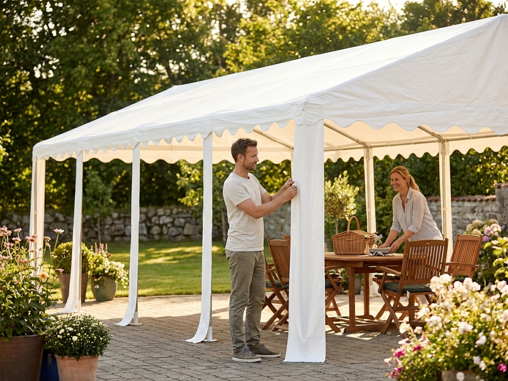 Roof Cover 4x10 m White Polyethylene Tarpaulin - view 3