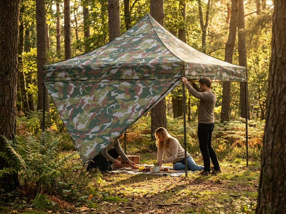 Camouflage gazebo roof cover 3x3 m for outdoor use - view 3