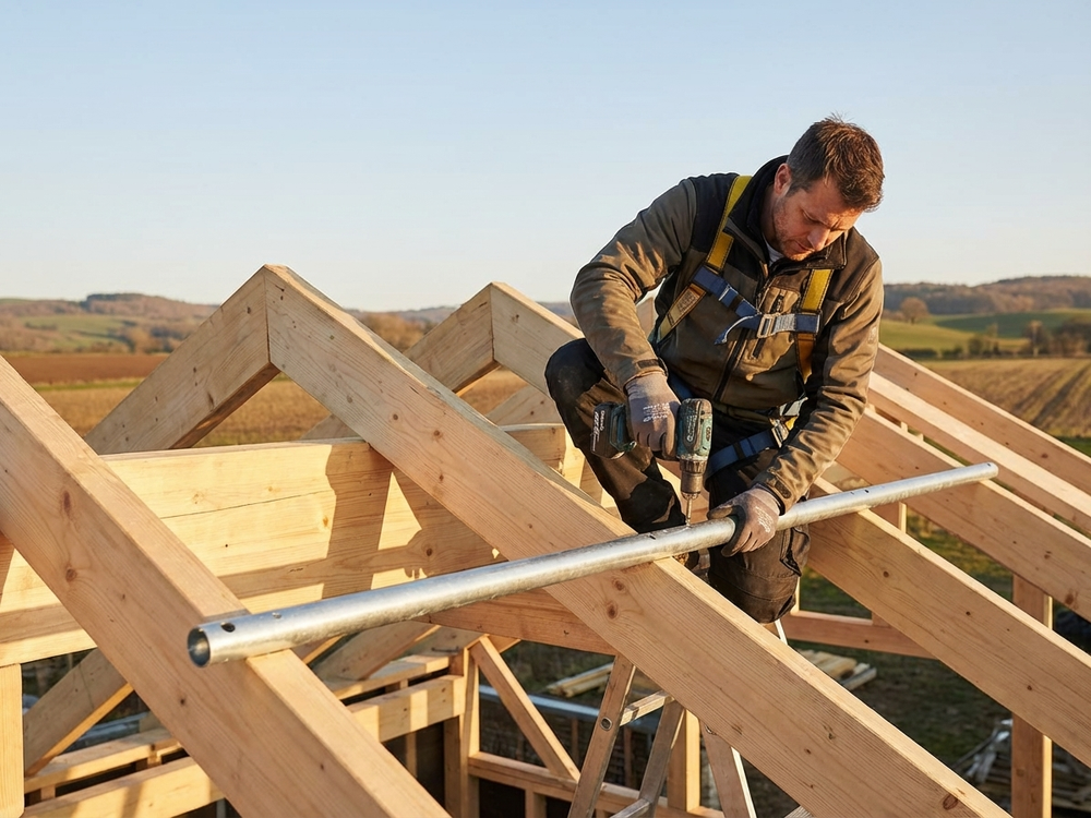 Galvanised steel tube with Ø50 mm diameter and 2.03 m length