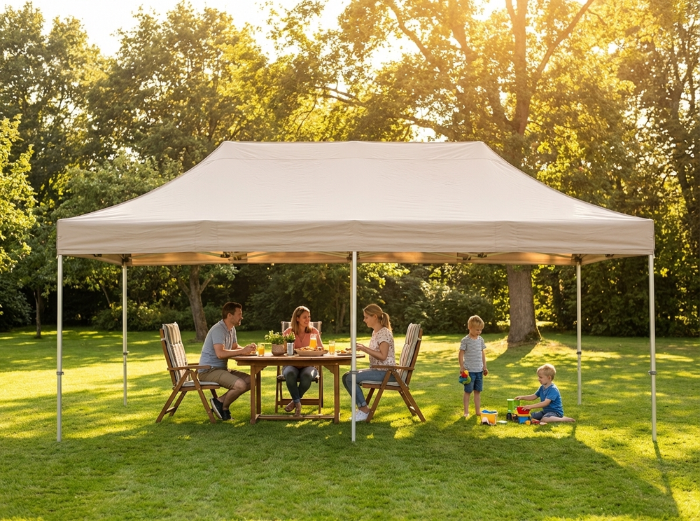 Pop up gazebo 3x6 m latte with steel frame for outdoor events - view 3