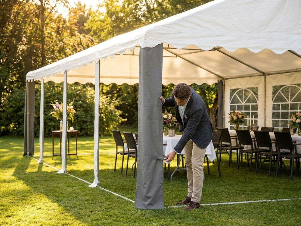 Grey PVC Marquee Leg Cover 2.3m for Event Tents - view 3