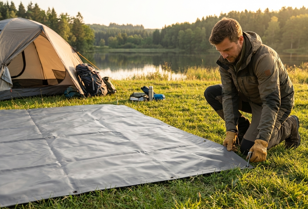 Grey PVC Tarpaulin for ground cover, 1.7x2.7m - view 3