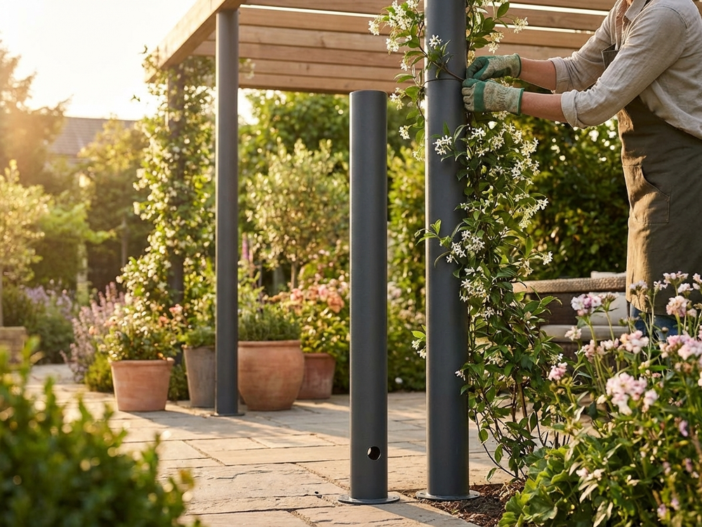 Galvanised steel pillar Ø50x1770 mm for industrial use