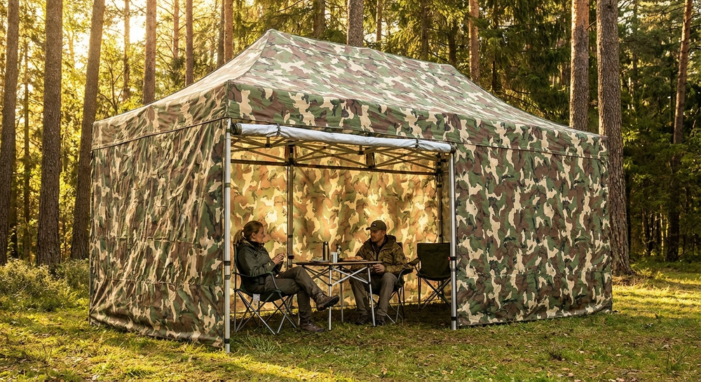 Camouflage pop up gazebo with steel frame for outdoor events - view 3