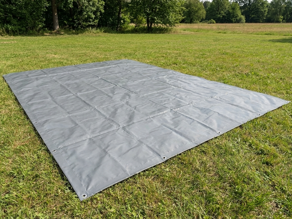 Grey PVC Tarpaulin 6x10 m for industrial use - product detail