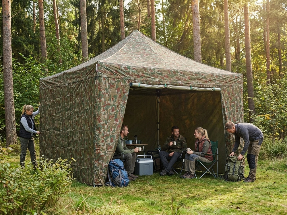 Camouflage pop-up gazebo with aluminium frame for outdoor events - product detail