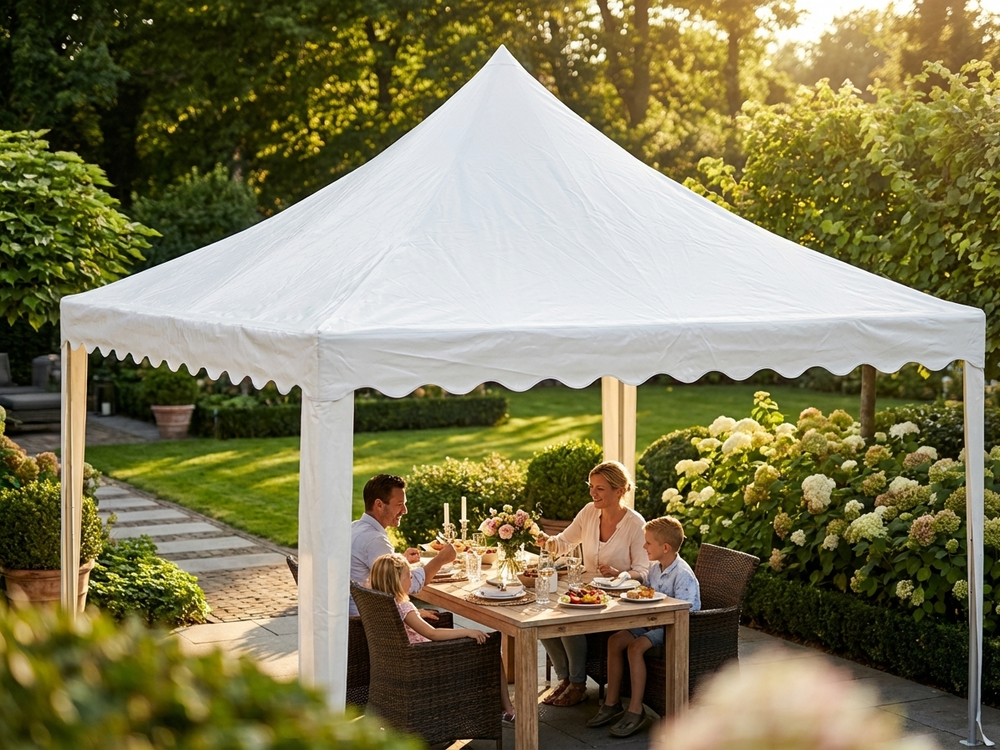 PVC roof cover for 4x4m pagoda, white, waterproof and fire safe - view 3