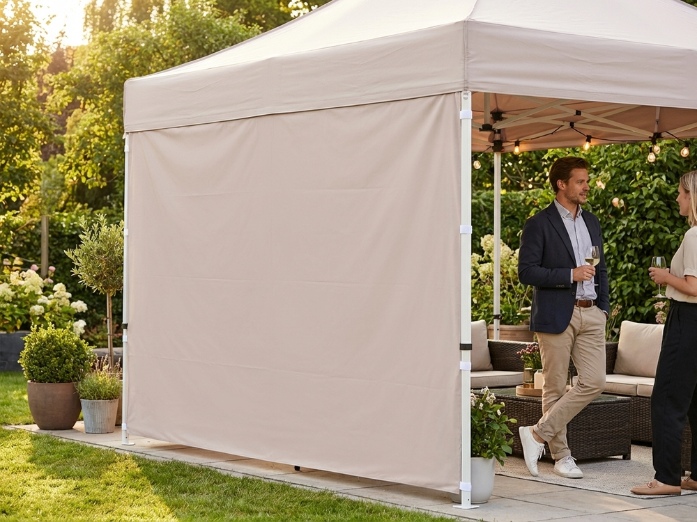 Latte coloured sidewall for FleXtents, 4m, UV and waterproof - view 3