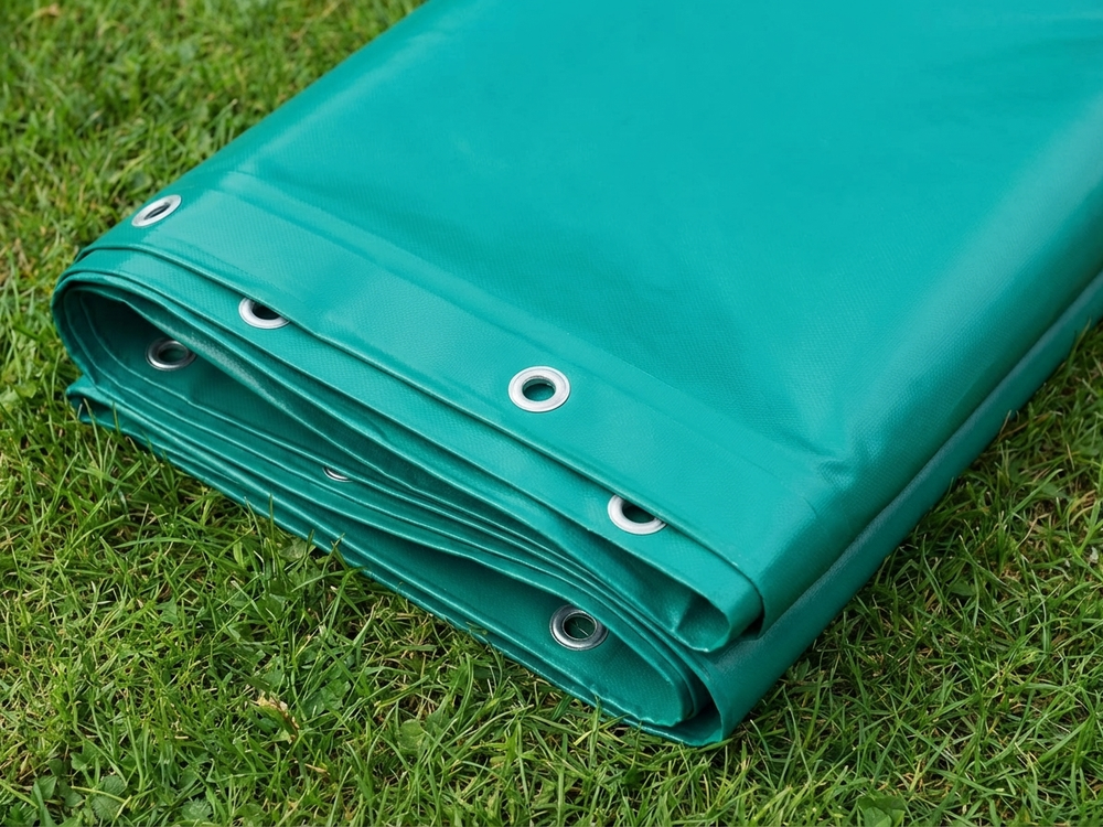 Green PVC tarpaulin 6x8m, waterproof cover - product detail