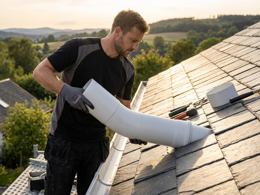 172 mm galvanised steel roof pipe in silver