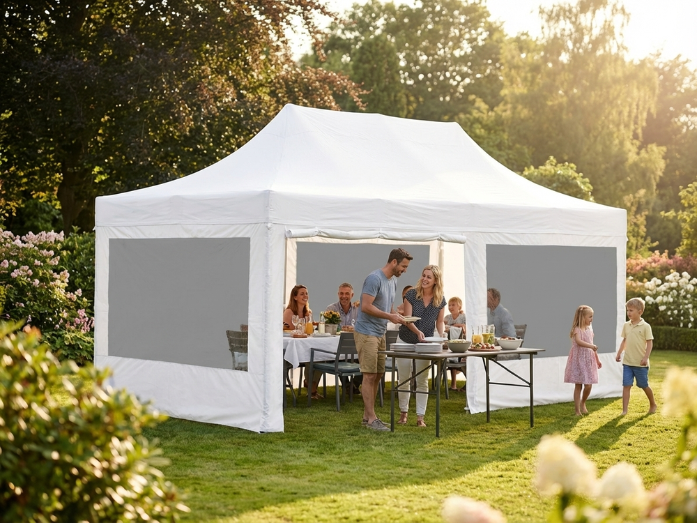 Pop Up Gazebo in White, 4x8m, Heavy Duty for Outdoor Events - view 3