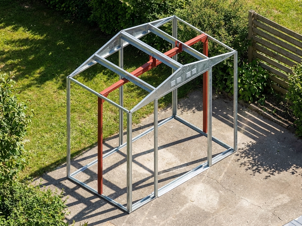 Steel reinforcement rafter for shed support, silver zinc-coated - product detail