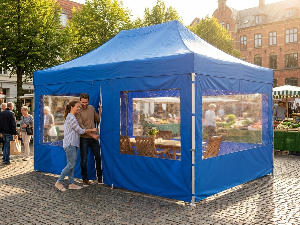 Sidewall Kit for Pop up Gazebo 4x6m Blue - view 3
