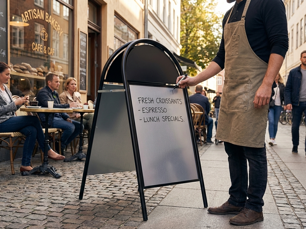 A-board 78x163 cm Black Zinc-Aluminium for Indoor/Outdoor - product detail
