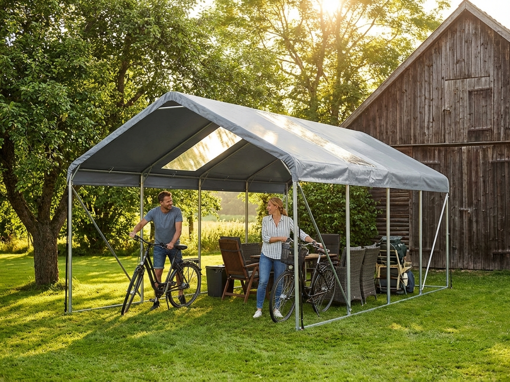 PVC Roof Cover 6x12 m Grey for outdoor storage - product detail