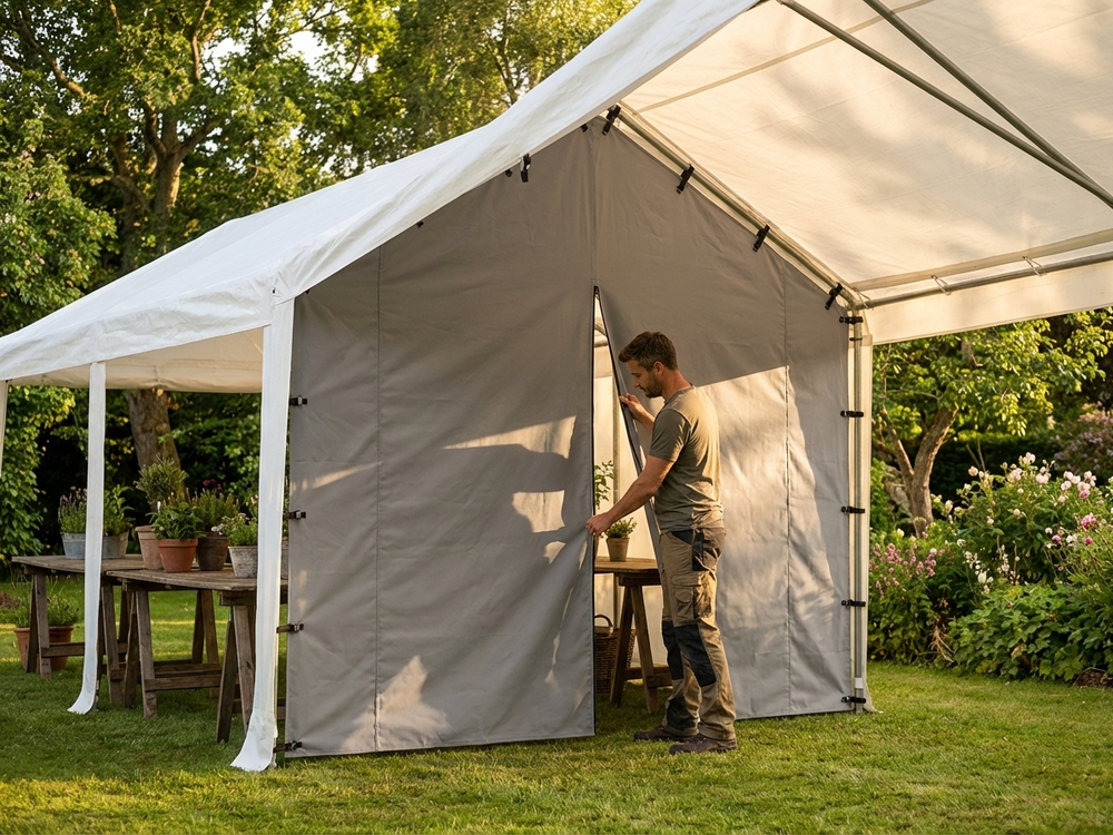 White 7m partition wall made of strong PVC for marquees - view 3
