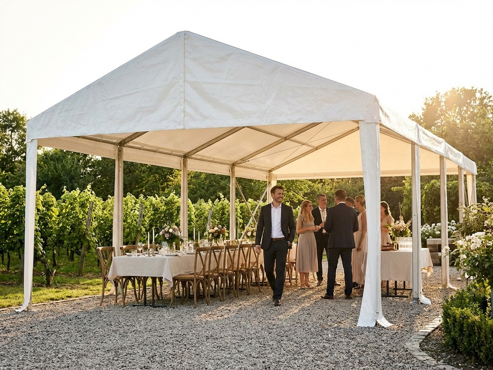 White PVC marquee roof cover 5x10m for outdoor events - view 3