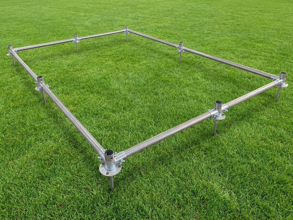 Ground bar frame for 6x8m marquee, galvanised steel - product detail