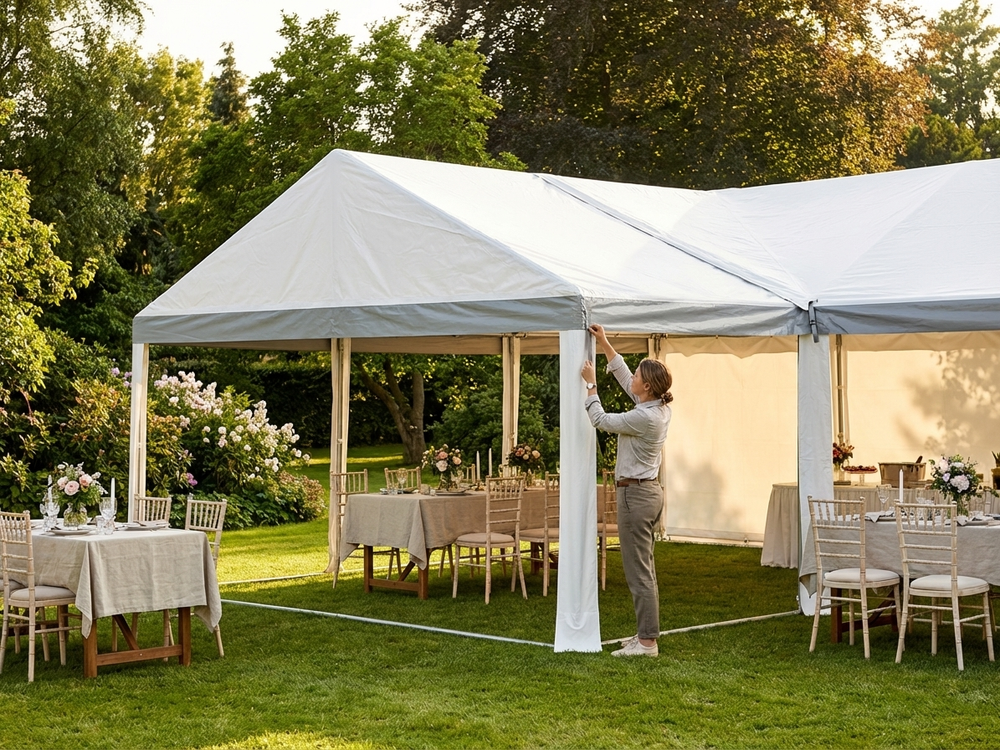 Roof Cover Middle Section for CombiTents, White/Grey PVC