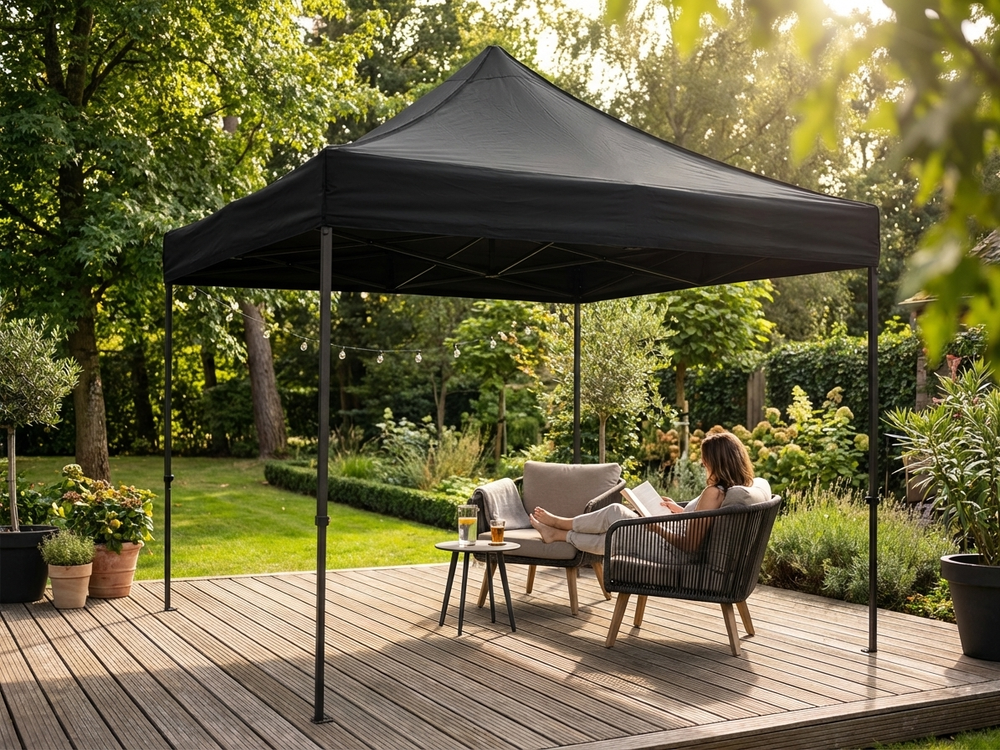 Black pop-up gazebo with aluminium frame for outdoor events - view 3