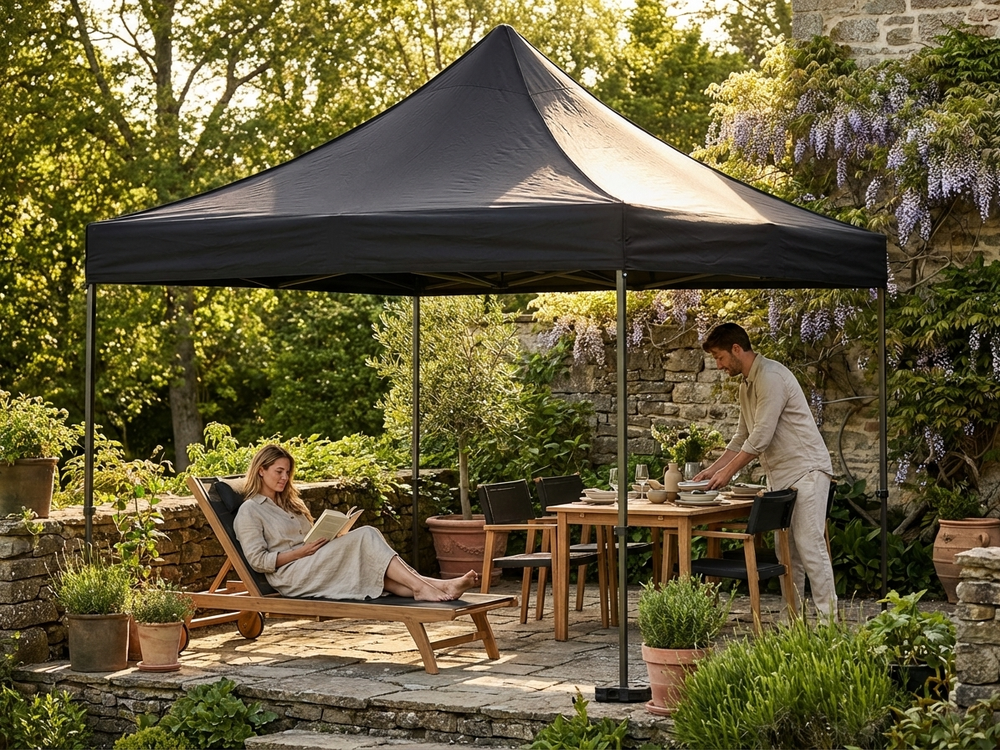 Black gazebo roof cover 4x4 meters for outdoor events - view 3
