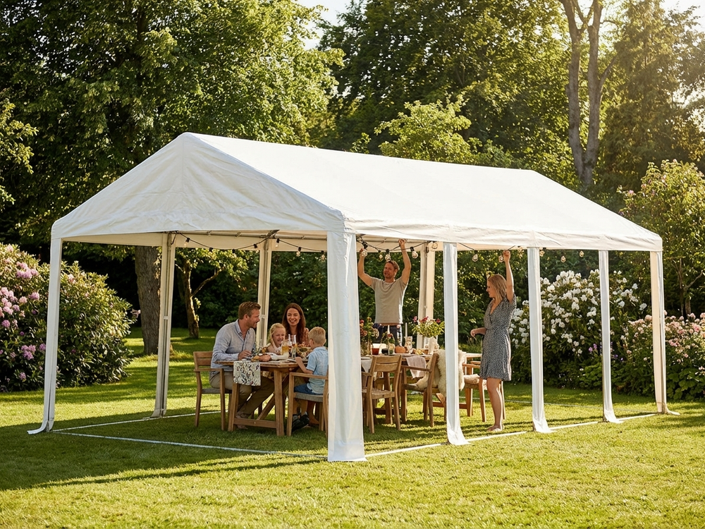 White PVC roof cover for 5x8m marquee, flame retardant