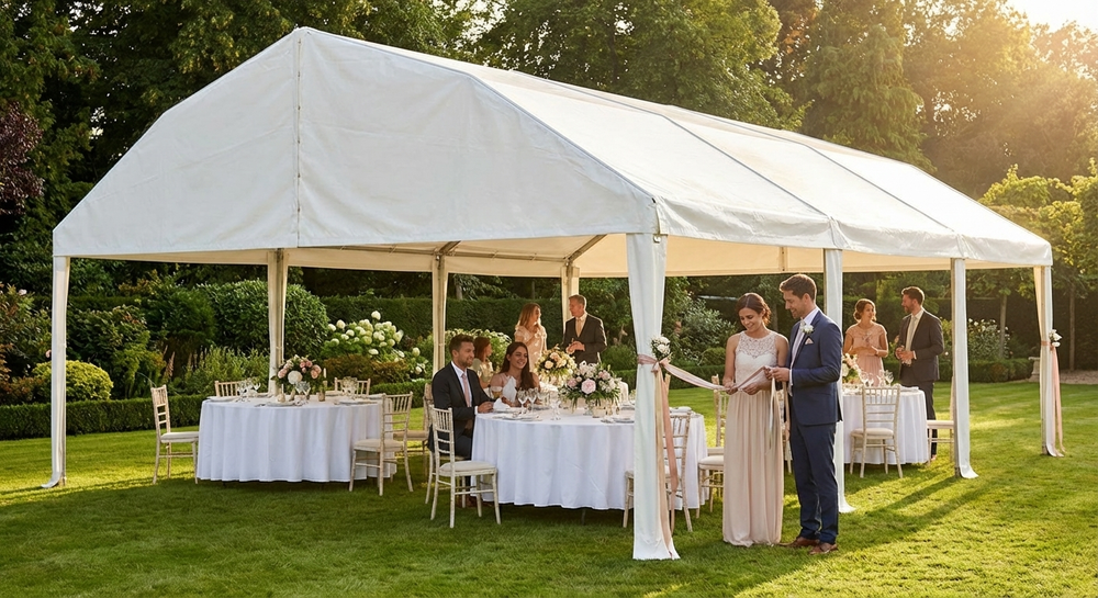 White PVC marquee roof cover 6x12m for outdoor events