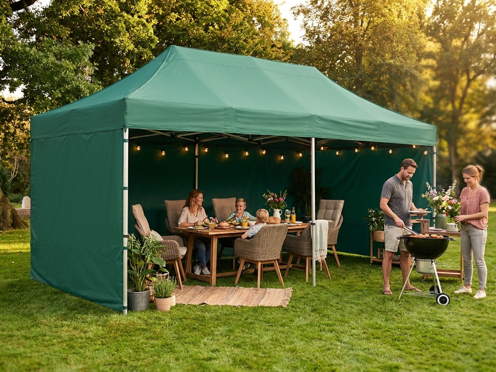 Pop up gazebo 3x6m green with aluminium frame - product detail