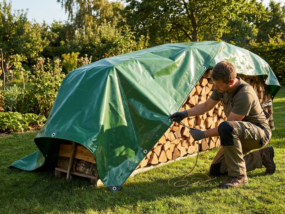 PVC Tarpaulin 6x10 m Green for outdoor use