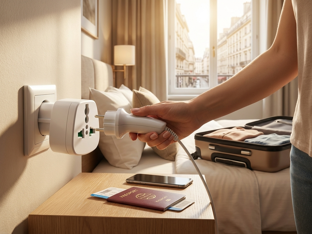 European Adapter for electrical devices, compact and universal