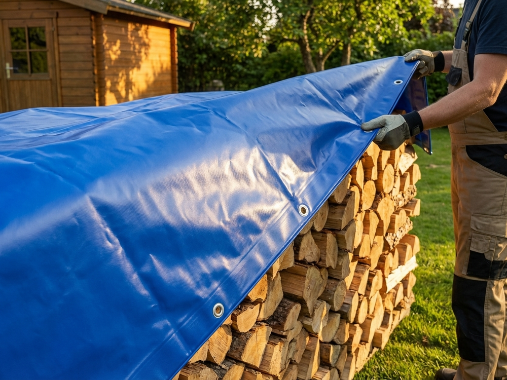 PVC Tarpaulin 4x6 m Blue for Outdoor Protection - product detail