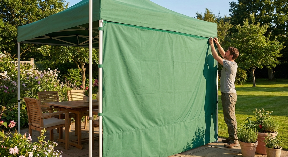 Green sidewall for FleXtents, 3m width, polyester with PVC backing