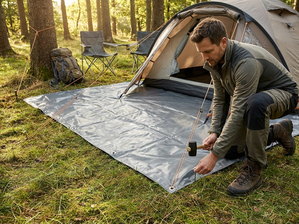 Grey PVC Tarpaulin 3x3 m for outdoor protection