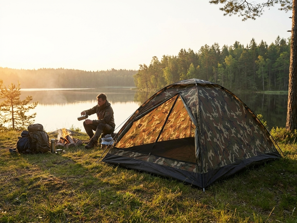 Camouflage tent for two people, perfect for camping - view 3