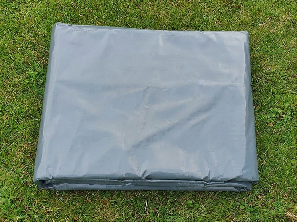 Grey PVC tarpaulin 6x8 m, flame retardant and waterproof