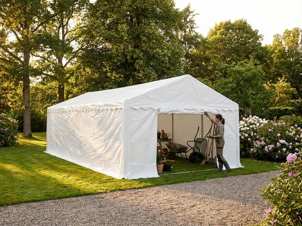 White Storage Tent 4x8 meters for Outdoor Use - product detail