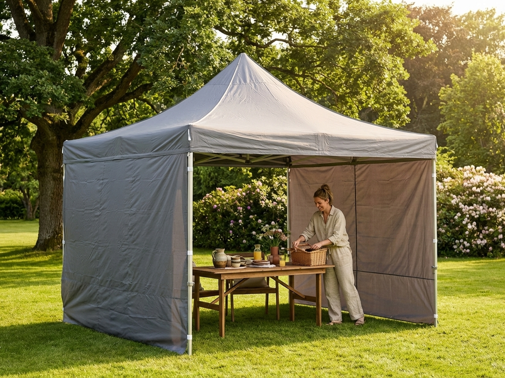 4x4m Grey Pop Up Gazebo with Aluminium Frame - view 3