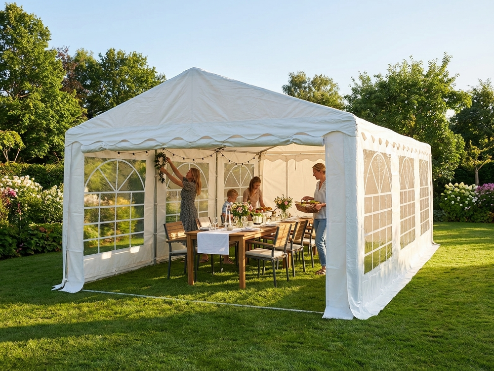 White 4x6m marquee tent for outdoor events - view 3