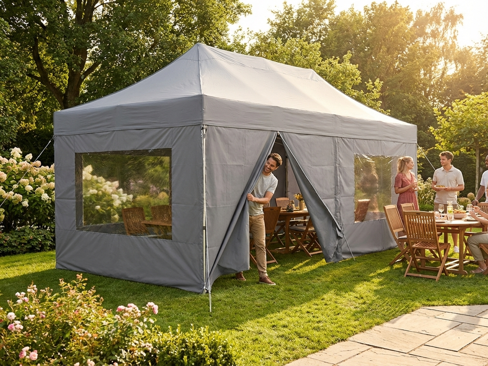 Sidewall for Pop Up Gazebo in Grey, 3x6 m, Outdoor Use - product detail