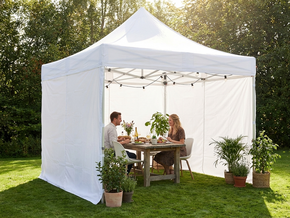 White pop-up gazebo with aluminium frame for outdoor events - product detail