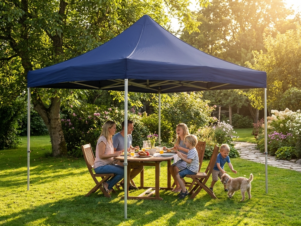 Pop-up gazebo 3x6 m dark blue with aluminium frame