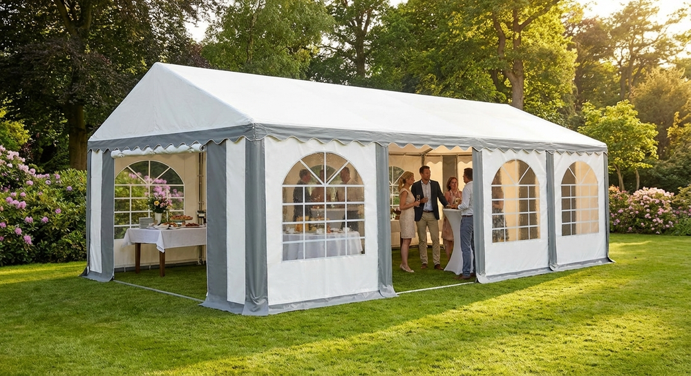Marquee 6x12 m Grey and White for Outdoor Events - view 3