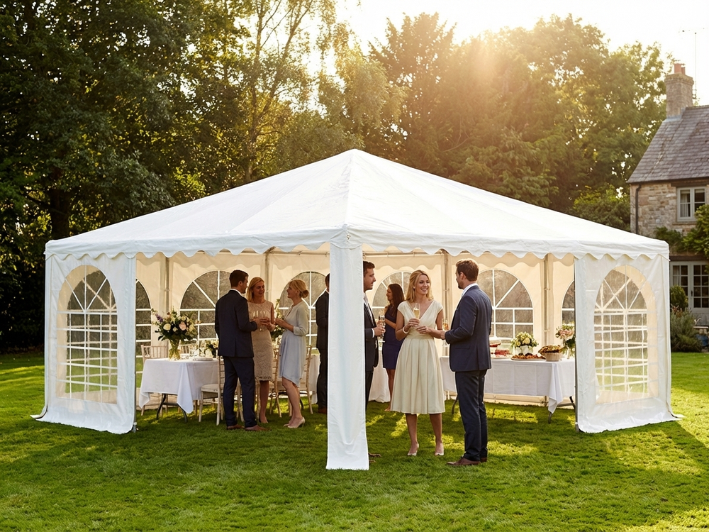 Elegant white pagoda marquee in PVC for exclusive events - view 3