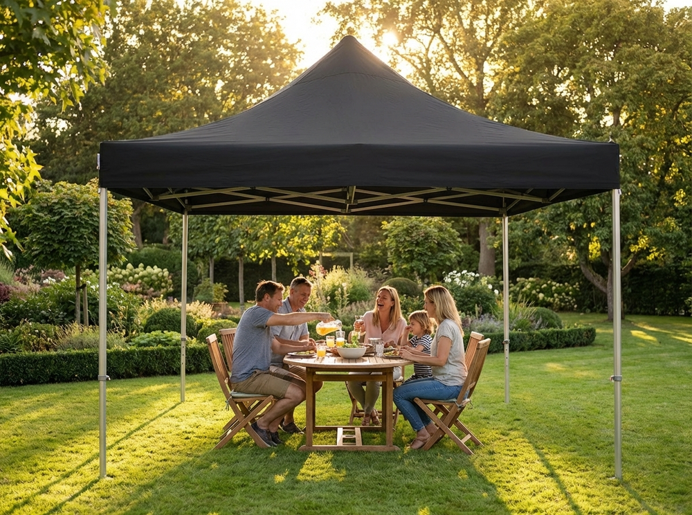 Black pop up gazebo with aluminium frame for outdoor events - view 3